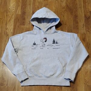 American Eagle Outfitters Light Gray Snoopy Hoodie Peanuts Unisex Mens Size XS